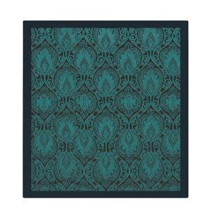 Silk Square Scarf Brown & Turquoise Paisley Design 20"x20" Elegant Soft Handkerc